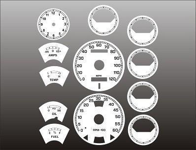 1974-1976 ford ranchero torino instrument cluster white face gauges 74-76