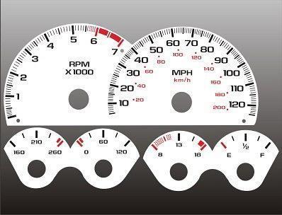 1997-1998 chevrolet camaro 120mph v6 instrument cluster white face gauges 98-02