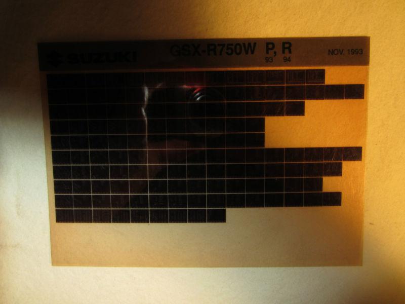 1993-1994 suzuki motorcycle gsx r750w p r microfiche part catalog r 750w 