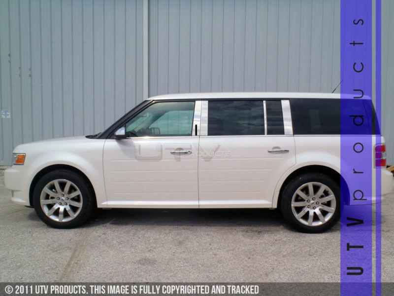 2009 - 2013 ford flex 8pc stainless steel beveled chrome pillars posts keyless