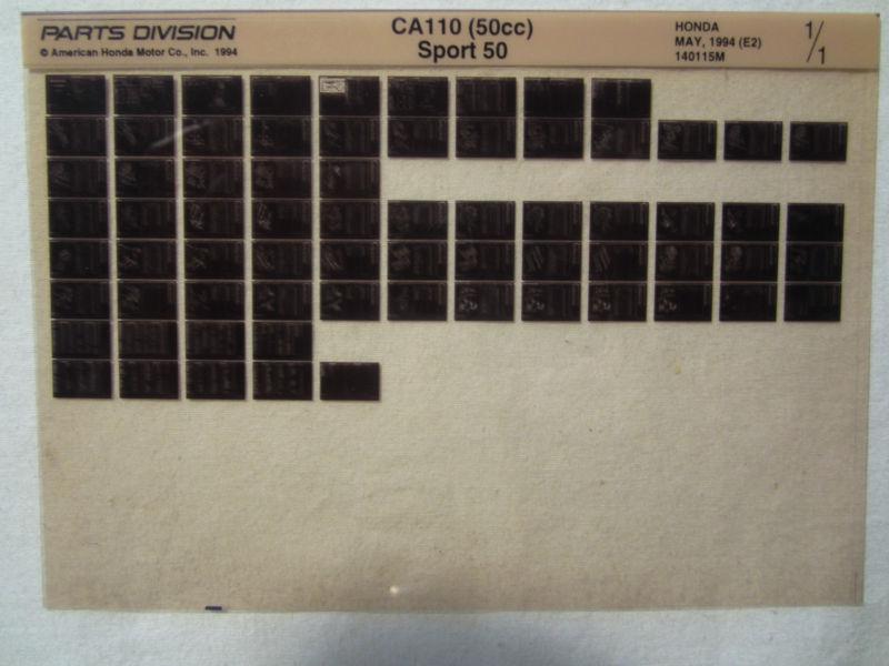 Honda motorcycle ca110 50cc sport 50 microfiche parts catalog ca 110 5/94