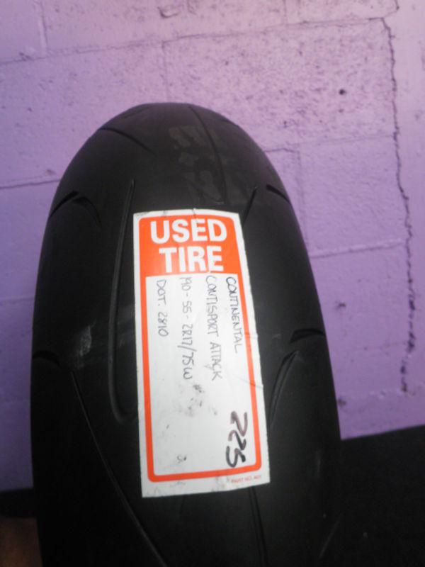 Used 190/55zr17 continental190/55/17 rear motorcycle tire contisport attack(225)