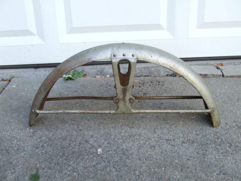 Antique early motorcycle cycle bike bicycle metal front fender 