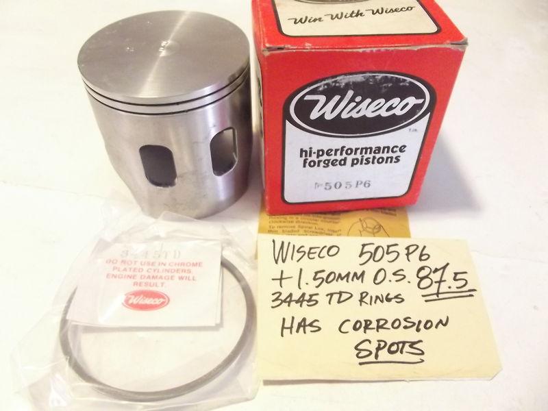 Husqvarna wiseco 505 p6 500 piston & ring set +1.50mm os 87.5mm bore nos 