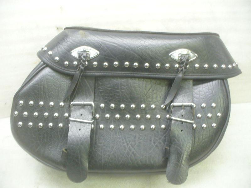 Harley 00-up flstc heritage softail large leather studded right side saddlebag.