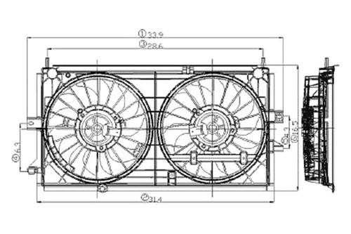 Replace gm3115122 - 00-03 chevy impala dual fan assembly car oe style part