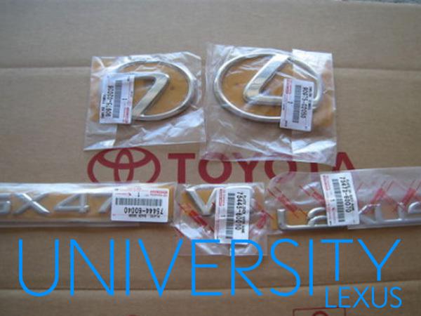 New, oem original chrome emblem, badge kit 2003-2009 gx470, 04 05 06 07 08 gx