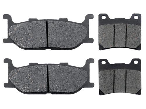 Front + rear carbon kevlar brake pads for 1993 yamaha xj 400 s seca ii