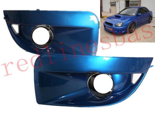 05-04 subaru painted blue fog light cover kit fit : wrx / rs sedan 4dr.