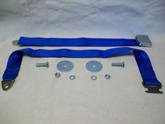 Retro style seat belt, chrome flip up buckle, bright blue.....on sale