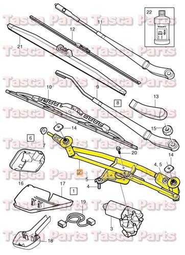 Brand new oem windshield wiper blade mechanism frame 01-07 volvo s60 v70 v70xc