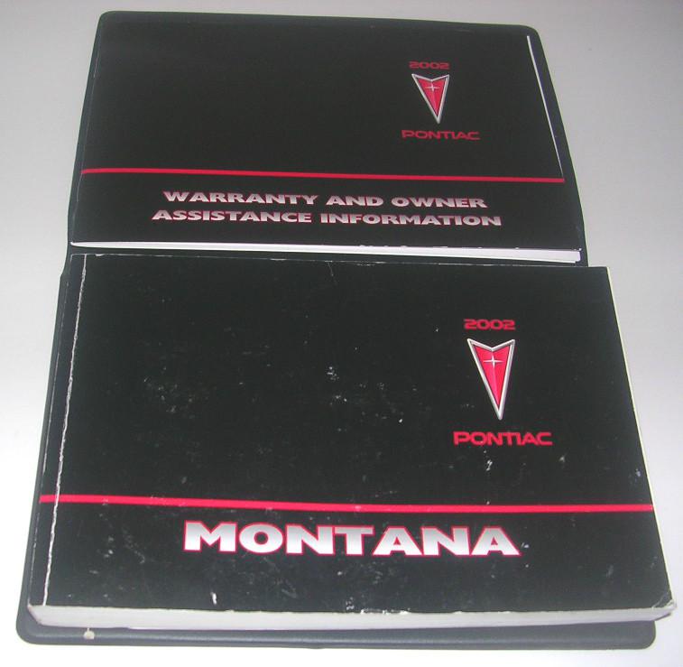 2002 02 pontiac montana owner manual and warranty booklet 