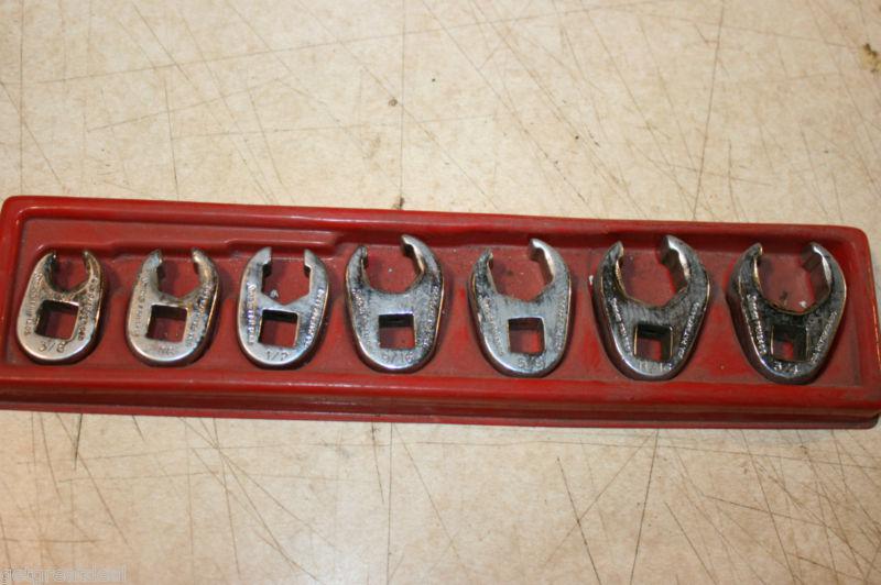 Snap-on tools 3/8" drive crowfoot flare nut 6-point 3/8"-3/4 wrench set 7pcs