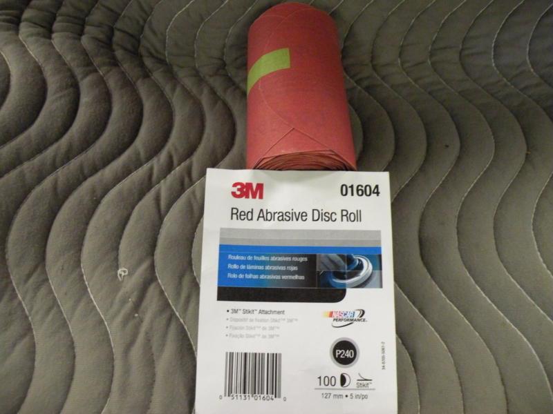 3m red abrasive disc roll  5" stikit,  grade-p240,   1 roll