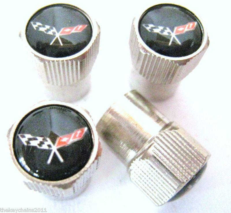 Corvette black valve caps tires rims wheels chevy chevrolet z06 zr1 c6 c5~black