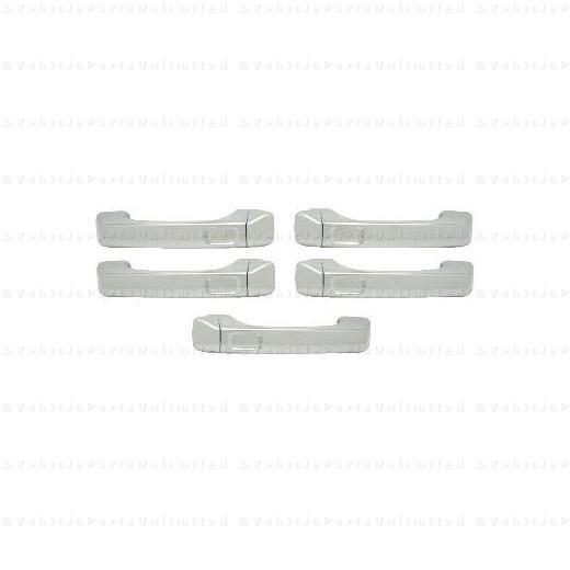 2006 thru 2010   5 pc door handles set chrome fits : hummer h3 or h3t