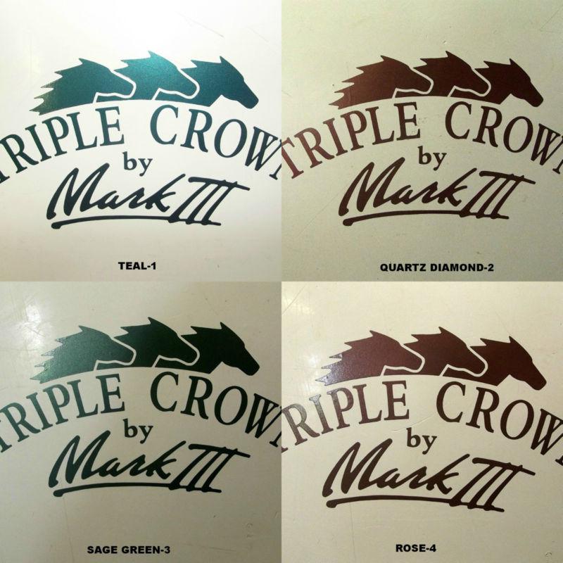 2 auto boat rv car  motor-home triple crown mark iii decal 9 x 4 1/2 