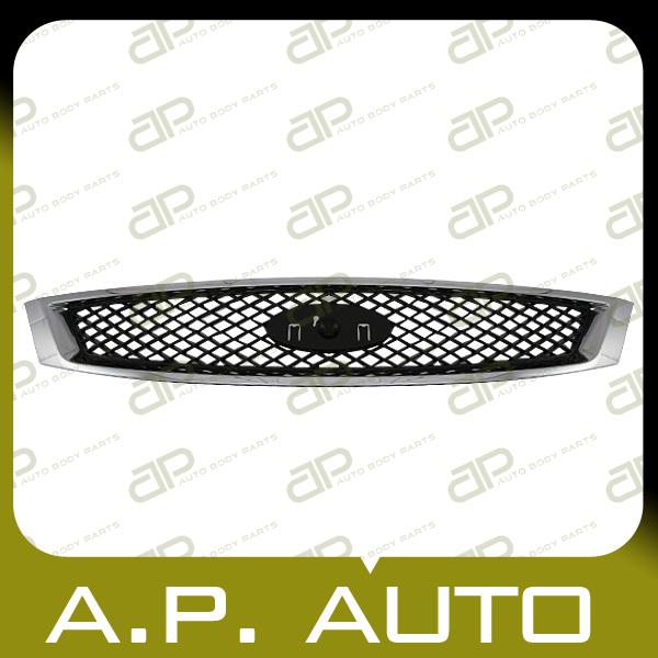 New grille grill assembly replacement 05-07 ford focus chrome frame black insert