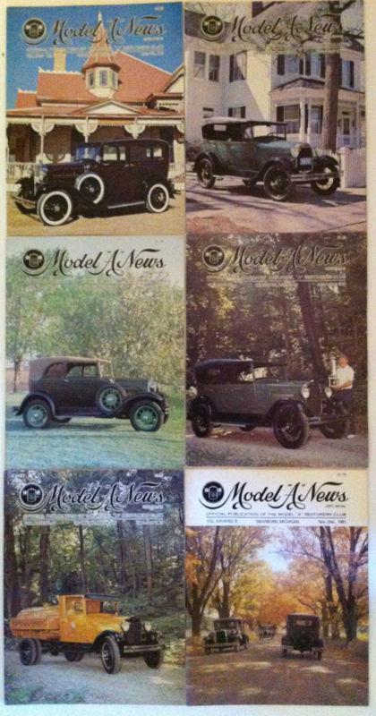 Six (6) issues of "model a news" from the model a restorers club (marc) from1981