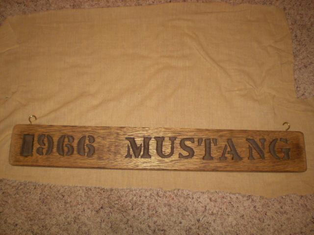  ford 1966 mustang mahogany  sign. only 1 in the world! handcarved handmade!