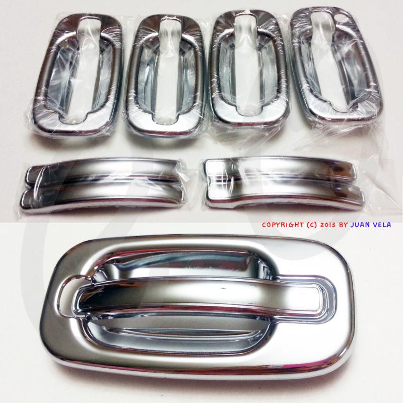 2004-up chevy / gmc 4dr chrome door handle cover 1keyhole w/o passenger key hole