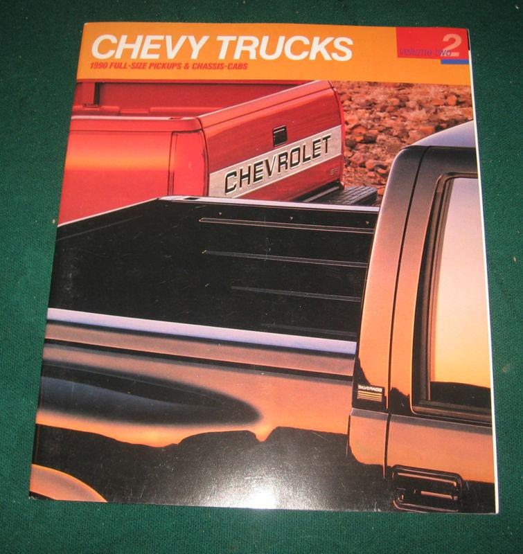 1990 chevy full size pickups dealer sales brochure; chassis cabs; c/k; r/v; 46pg