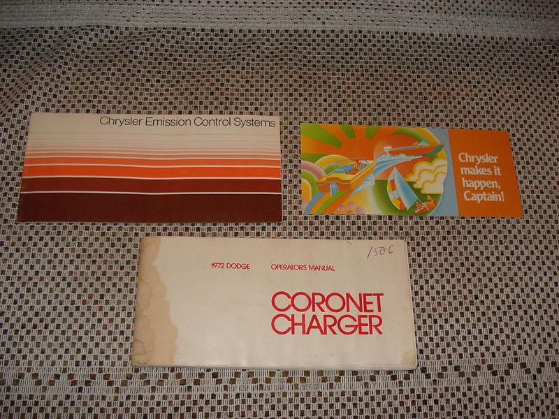 1972 dodge charger coronet owners manual + extras rare 