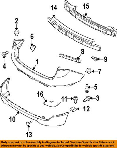 Hyundai oem 866112s001 rear bumper-bumper cover