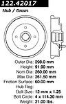 Centric parts 122.42017 rear brake drum