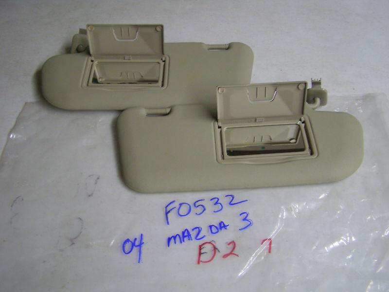 2004 mazda 3 sun visors sunvisors  tan  vinyl  oem