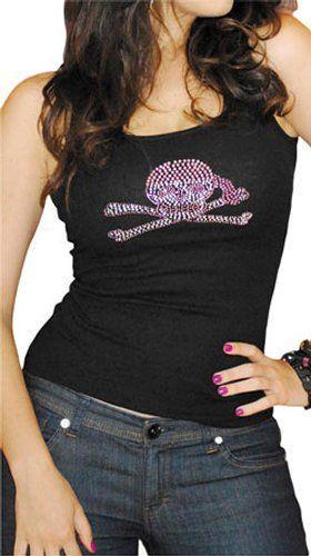 Bikachik womens skull and bones tank black l/large