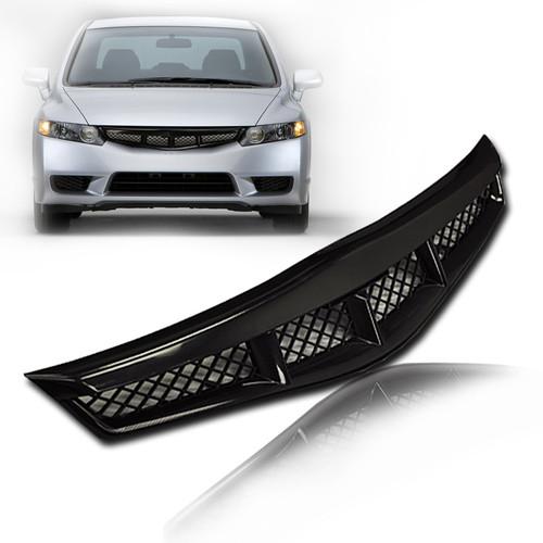 06 07 08 honda civic 2d coupe mug style black mesh grill (honda)