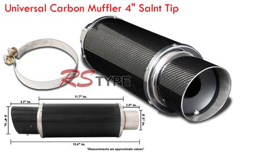 Universal carbon muffler 4" carbon tip with black silencer 3" inlet