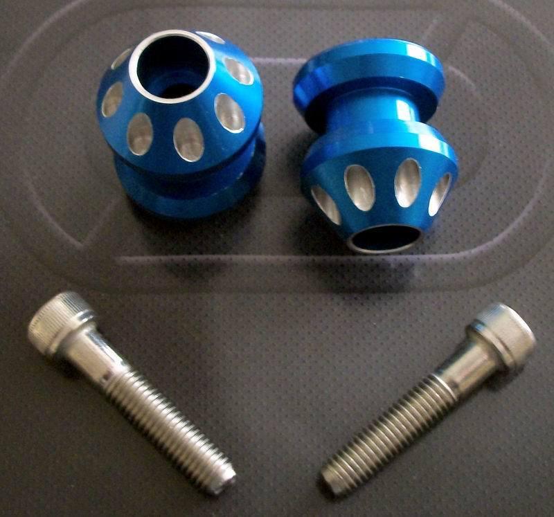 Billet swingarm spools blue tl1000 tl1000r tlr tl1000s s r made in usa 8m suzuki