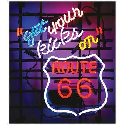 Ote neon sign get your kicks on route 66 unique shape 20" width 22" height ea