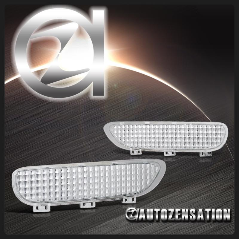 99-03 bmw e46 2dr/ 01-06 m3 clear side marker reflector bumper lights