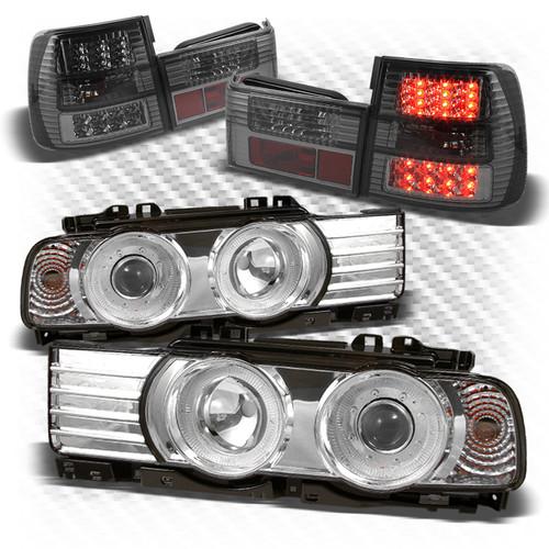 89-95 5-series e34 halo pro headlights + smoked philips-led perform tail lights