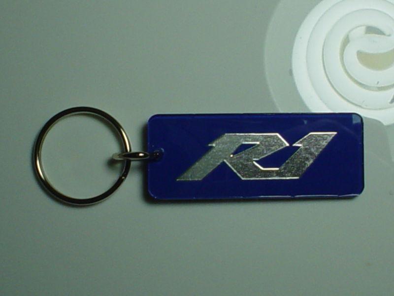 R1 motorcycle key chain blue/chrome  yamaha ns sol