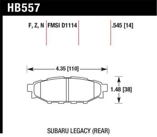 Hawk performance hb557n.545 disc brake pad