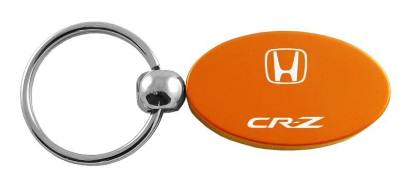 Honda crz orange oval metal keychain car ring tag key fob logo lanyard