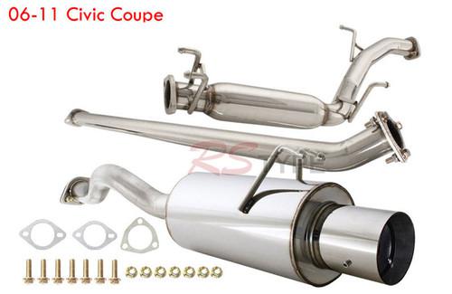 Catback ~2006-2011 civic none si/chrome tip/black silencer 2/4dr