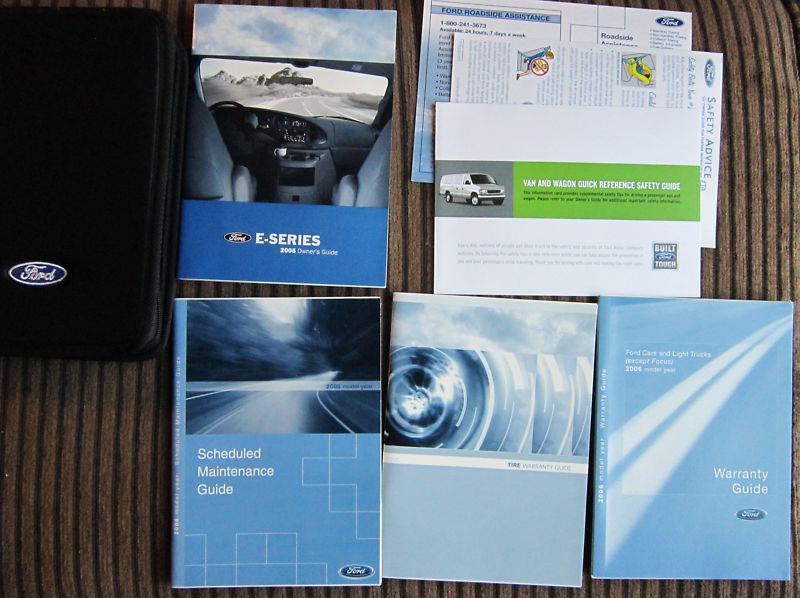 Oem ford 2006 06 e series cargo van owners manual guide set with zippered case