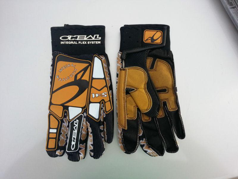 O'neal motorcycle atv dirt bike gloves vintage nos #0472 tan size 9, 10, 11 new