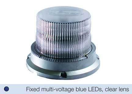 Hella kled400 multi-voltage beacon with clear lens & blue leds - fixed