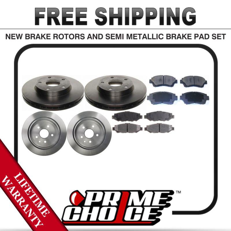 Front + rear kit (4) brake rotors & (8) brake pads with lifetime warranty