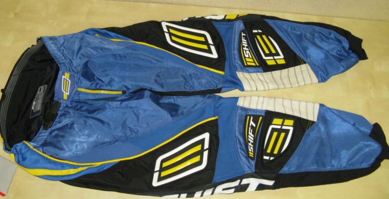 Shift motocross pants -  blue - pro strike+recon  - 32"+large  real leather knee