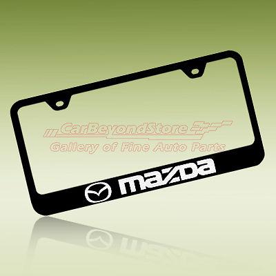 Mazda black stainless steel license plate frame, lifetime warranty + free gift