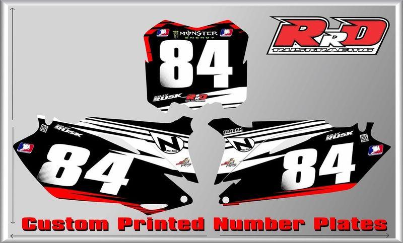 Custom number plate graphics crf250 crf450 cr250 cr125 crf150