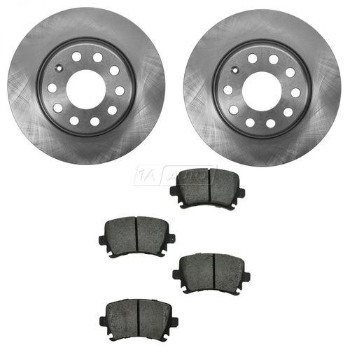 Audi a3 vw eos cc gti jetta passat rear metallic disc brake pads & 2 rotors set