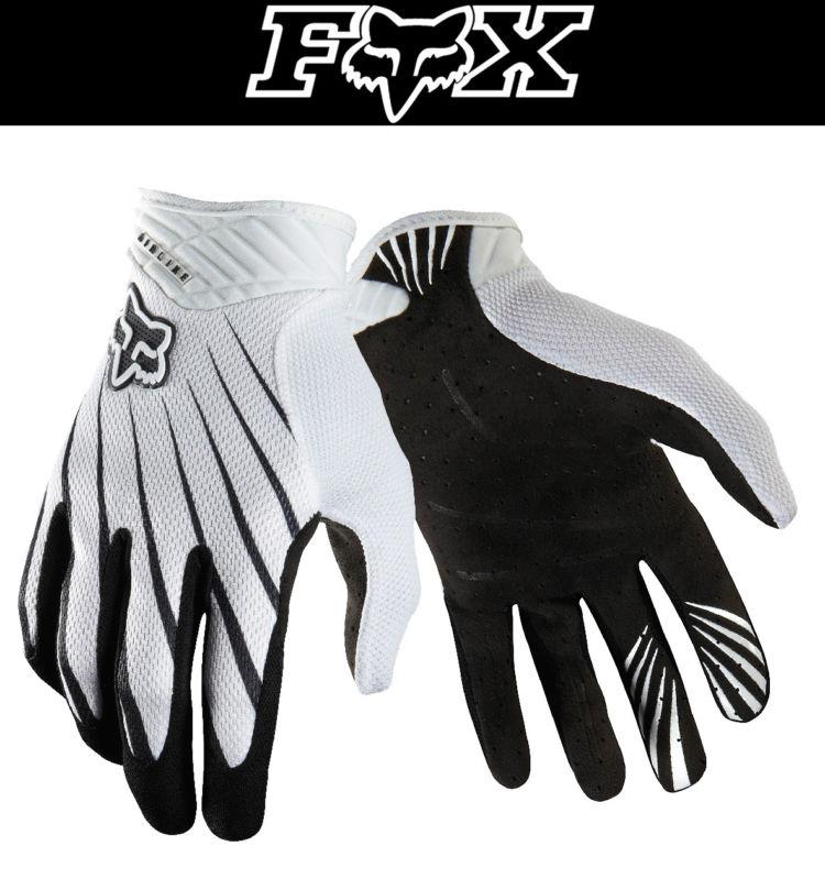 Fox racing airline white black dirt bike gloves motocross mx atv 2014